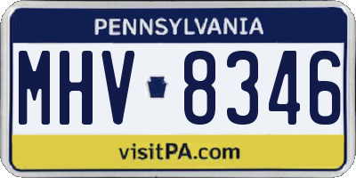 PA license plate MHV8346
