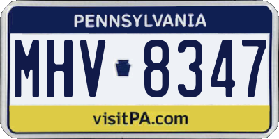 PA license plate MHV8347