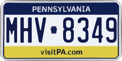 PA license plate MHV8349