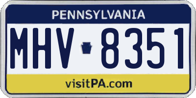 PA license plate MHV8351