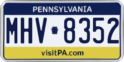 PA license plate MHV8352