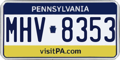 PA license plate MHV8353