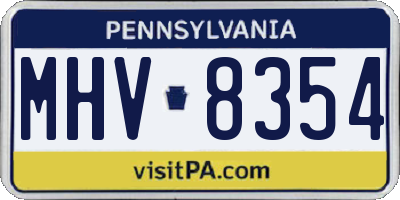 PA license plate MHV8354