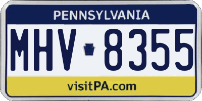 PA license plate MHV8355
