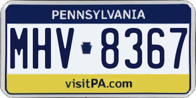 PA license plate MHV8367