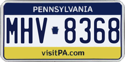PA license plate MHV8368
