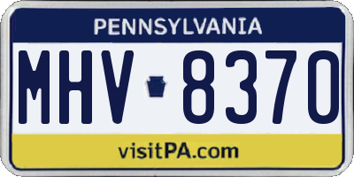 PA license plate MHV8370
