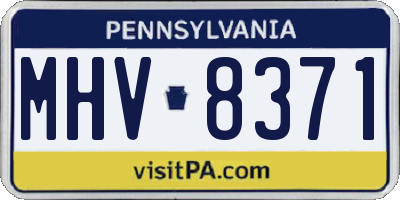 PA license plate MHV8371