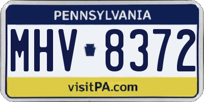 PA license plate MHV8372