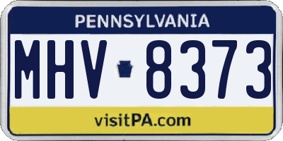 PA license plate MHV8373