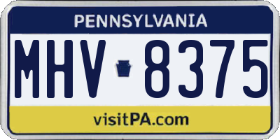 PA license plate MHV8375