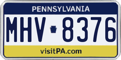PA license plate MHV8376