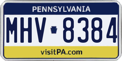 PA license plate MHV8384