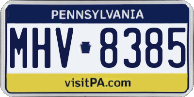 PA license plate MHV8385