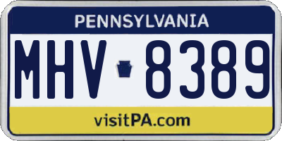 PA license plate MHV8389