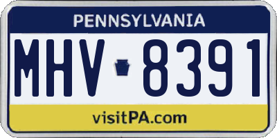 PA license plate MHV8391