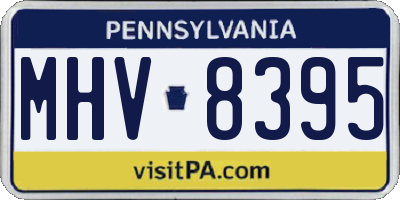 PA license plate MHV8395