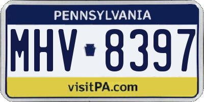PA license plate MHV8397