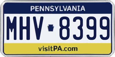 PA license plate MHV8399