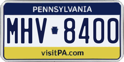 PA license plate MHV8400