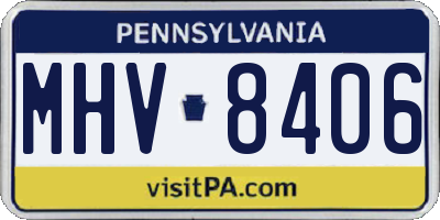 PA license plate MHV8406