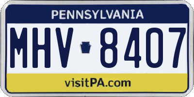 PA license plate MHV8407
