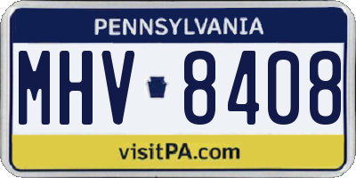 PA license plate MHV8408