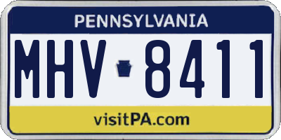 PA license plate MHV8411