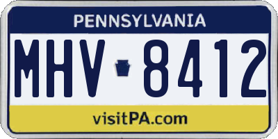 PA license plate MHV8412