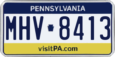 PA license plate MHV8413