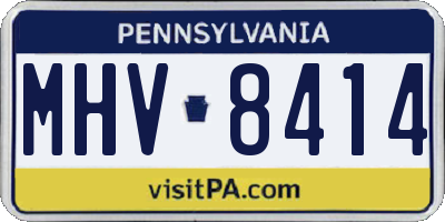 PA license plate MHV8414