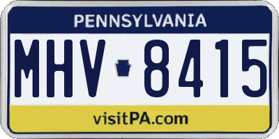 PA license plate MHV8415