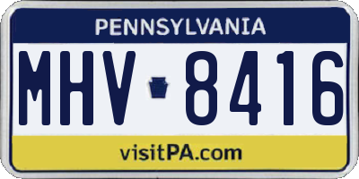 PA license plate MHV8416