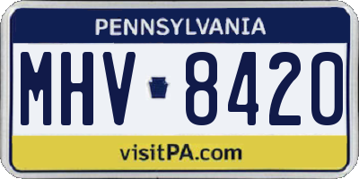 PA license plate MHV8420