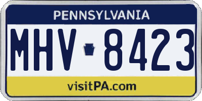 PA license plate MHV8423