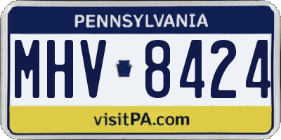 PA license plate MHV8424