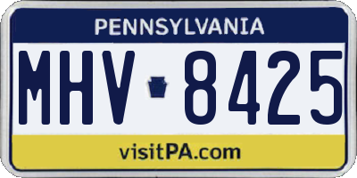 PA license plate MHV8425