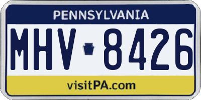 PA license plate MHV8426