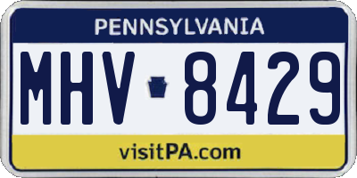 PA license plate MHV8429