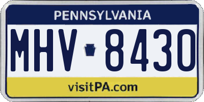 PA license plate MHV8430