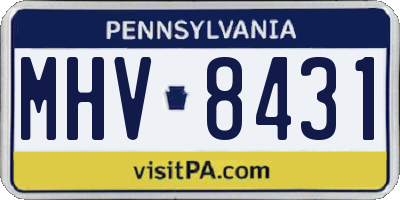 PA license plate MHV8431
