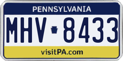 PA license plate MHV8433