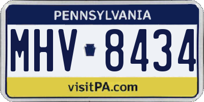 PA license plate MHV8434