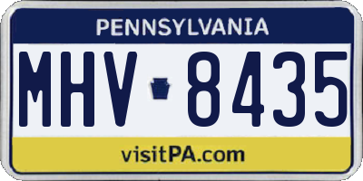 PA license plate MHV8435