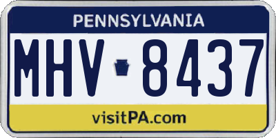 PA license plate MHV8437