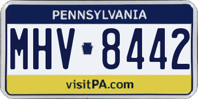 PA license plate MHV8442
