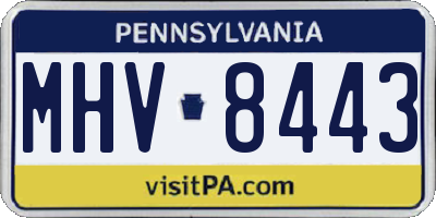 PA license plate MHV8443