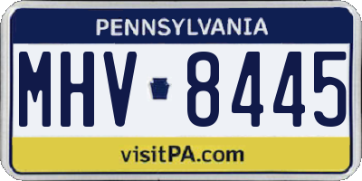 PA license plate MHV8445