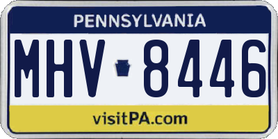 PA license plate MHV8446