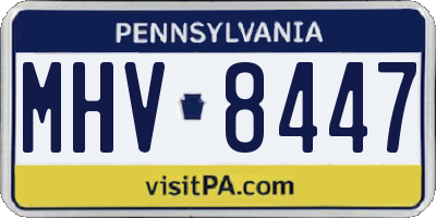 PA license plate MHV8447